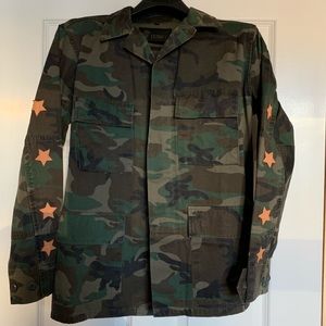 NWOT - Custom Oversized Camo Star Patched Jacket